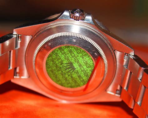 rolex green caseback sticker|Rolex holographic caseback sticker.